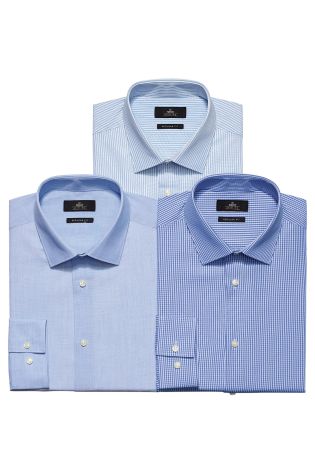 Three Pack Blue Shirts